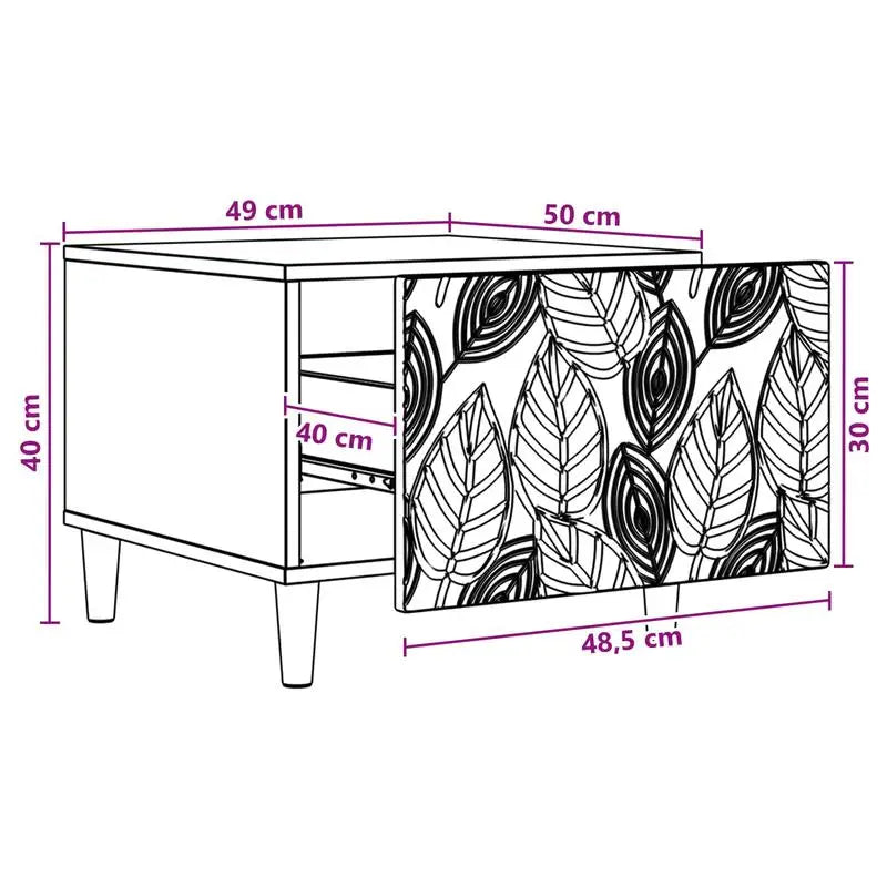 Table basse en bois massif avec tiroir