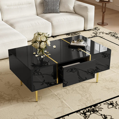 Table basse en bois et noir 100x60x41,5 cm