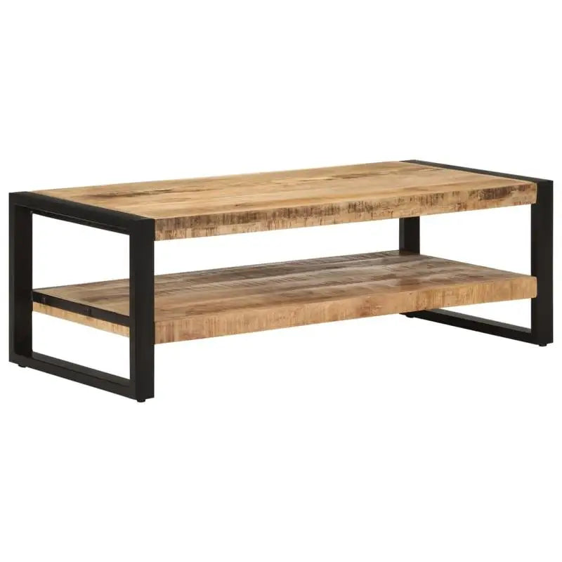 Table basse en bois massif pin 120 x 55 x 40 cm brune