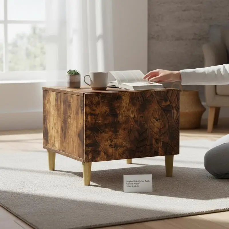 Table basse en bois massif avec tiroir