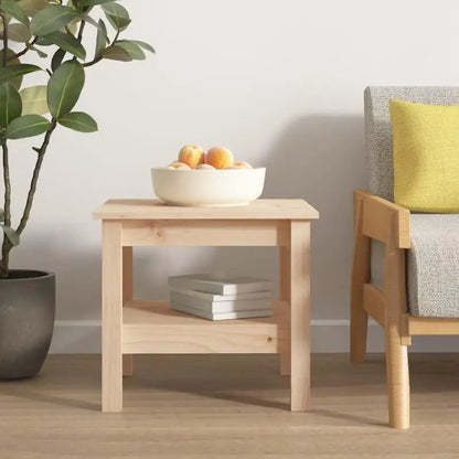 Table basse bois clair en pin massif 45 x 45 x 40 cm