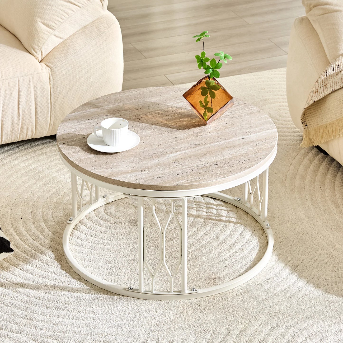 Table basse en bois et noir 85x55x31 cm