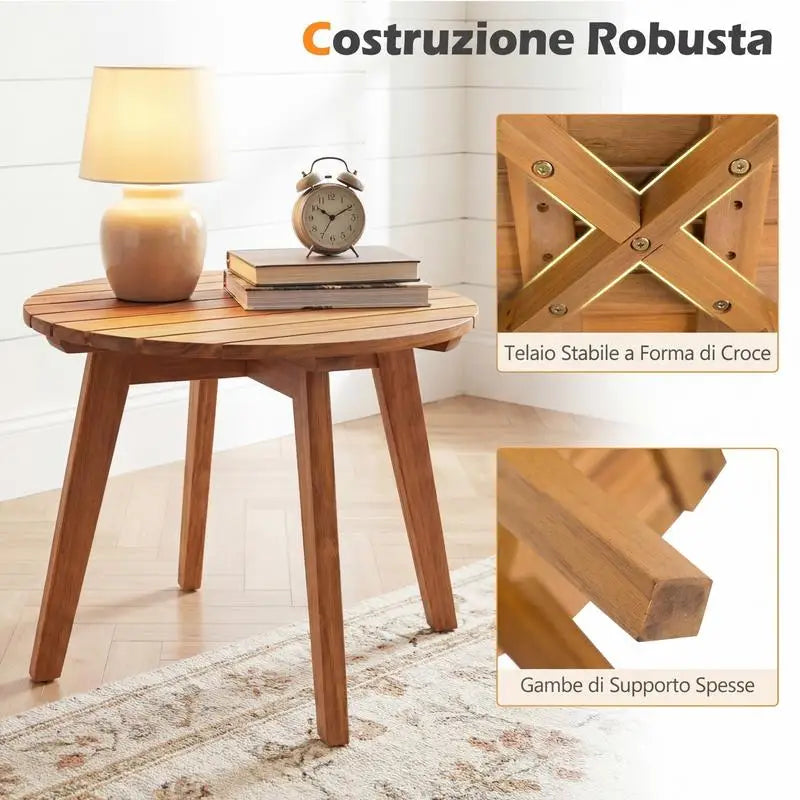 Table basse en bois massif acacia 35x35x43 cm naturelle