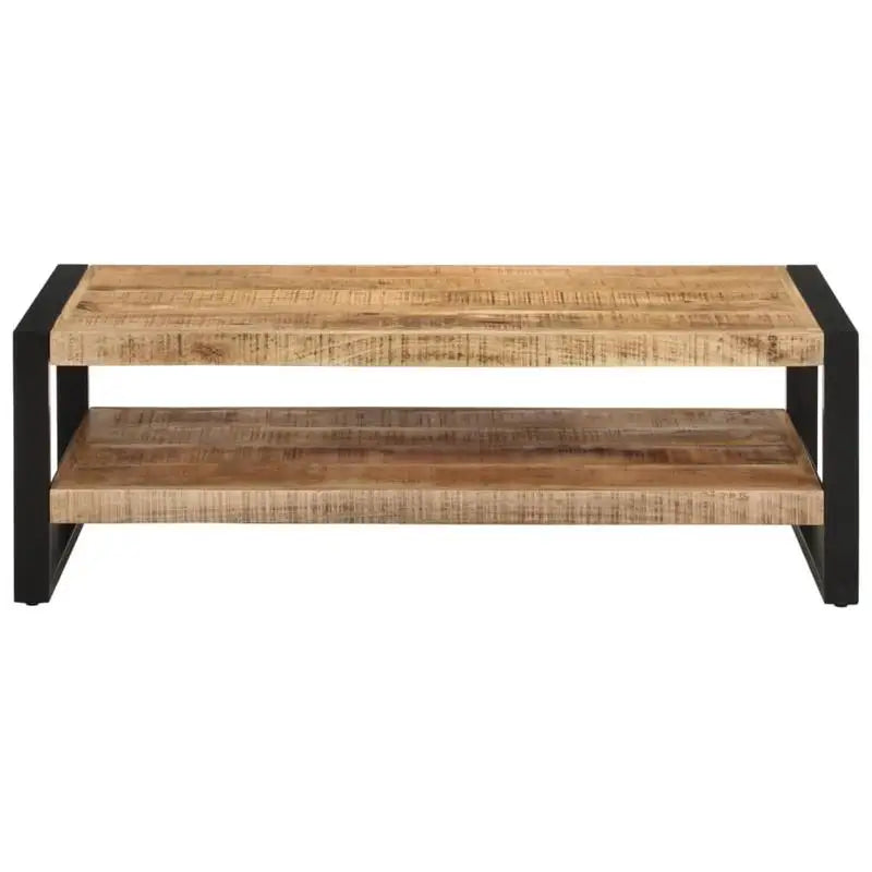 Table basse en bois massif pin 120 x 55 x 40 cm brune
