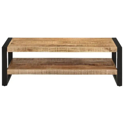 Table basse en bois massif pin 120 x 55 x 40 cm brune
