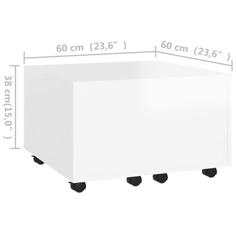 Table basse blanche et en bois 60x60x38 cm