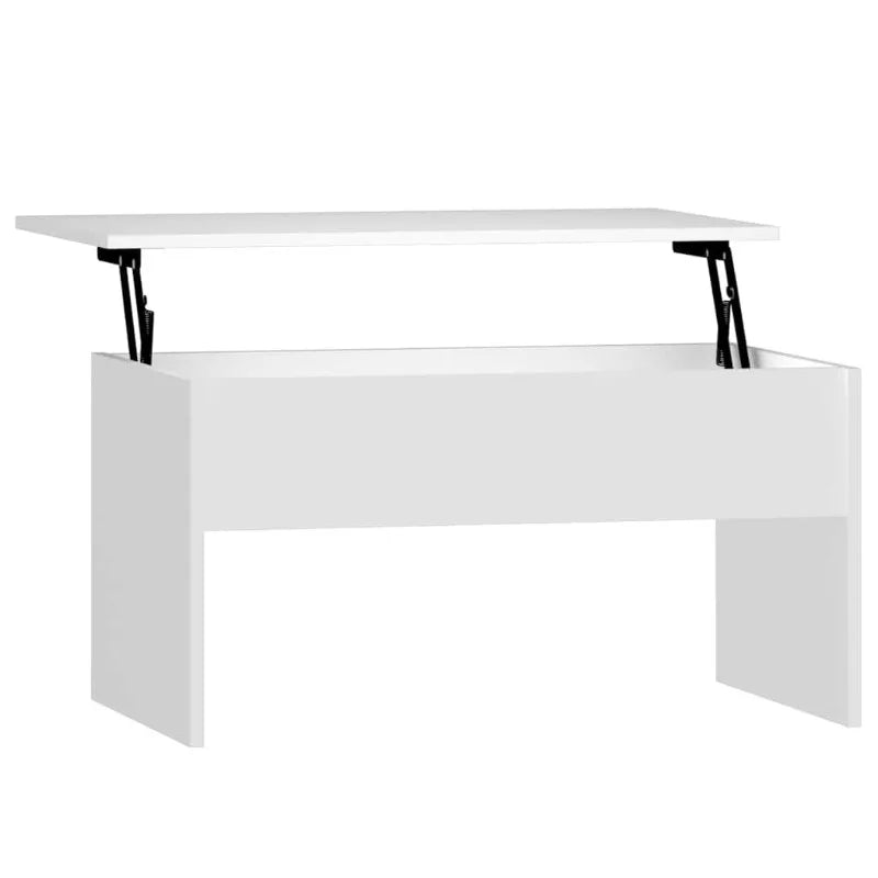 Table basse blanche et en bois d'ingénierie 80x50,5x41,5 cm