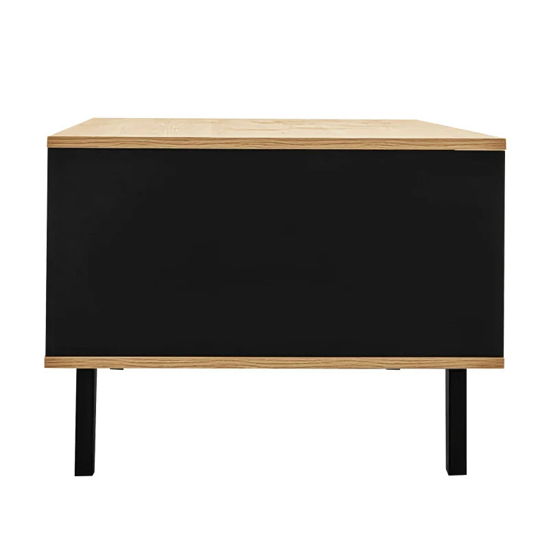 Table basse en bois et noir 100 x 60 x 45 cm avec tiroirs MDF