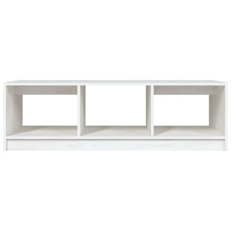 Table basse blanche et en bois massif pin 110x50x34 cm