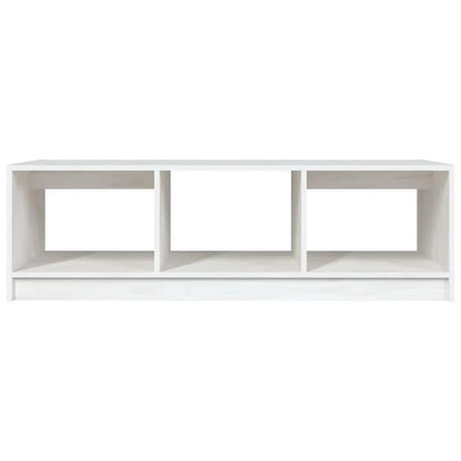 Table basse blanche et en bois massif pin 110x50x34 cm