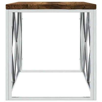 Table basse en bois massif recyclé rustique avec rangement