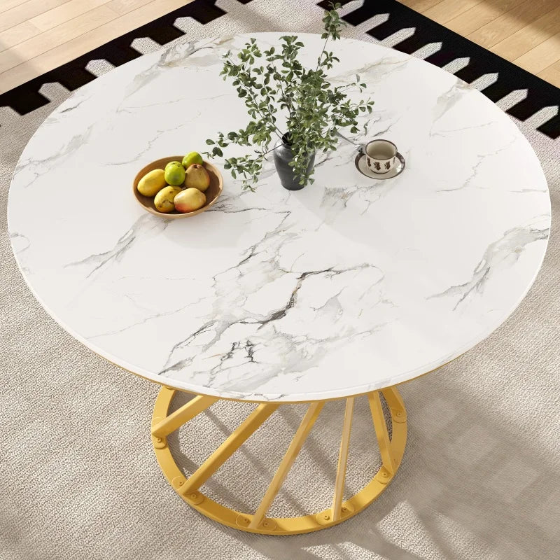 Table basse ronde en bois 2 niveaux avec rangement 80 cm