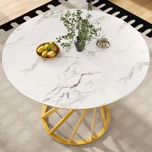 Table basse ronde en bois 2 niveaux avec rangement 80 cm