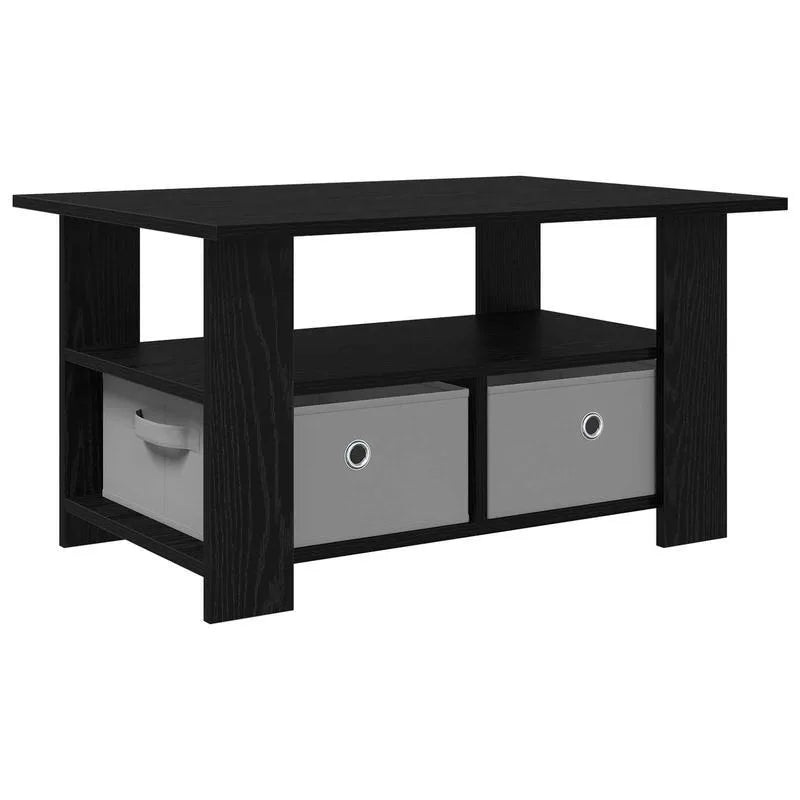 Table basse en bois et noir 77x55x42 cm