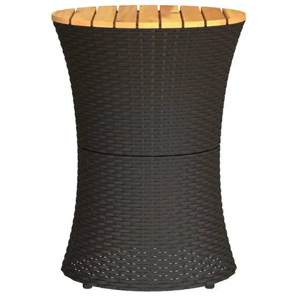 Table basse en bois et noir 50 cm rotin polypropylène acier