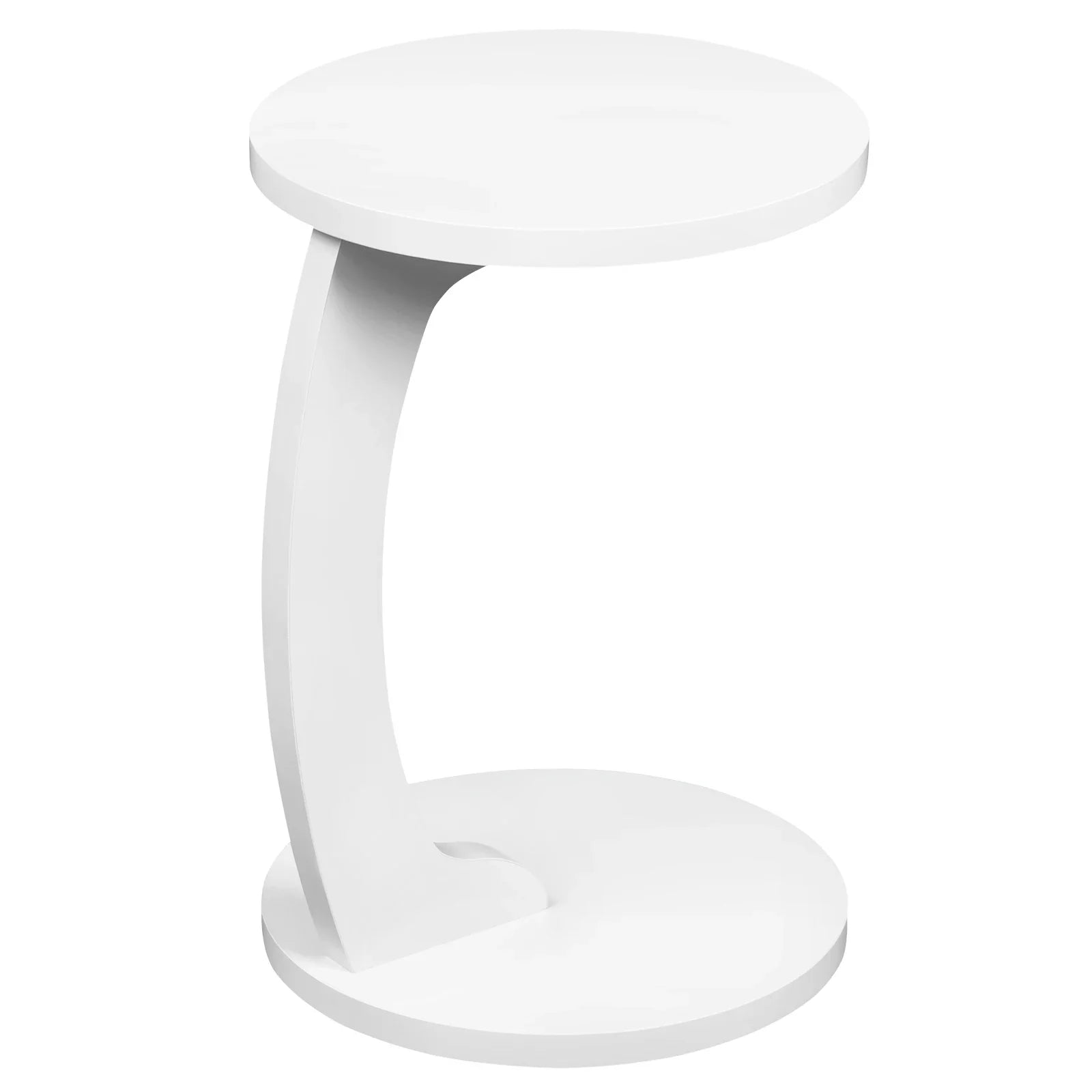 Table basse ronde en bois MDF avec piètement métal doré et tiroir
