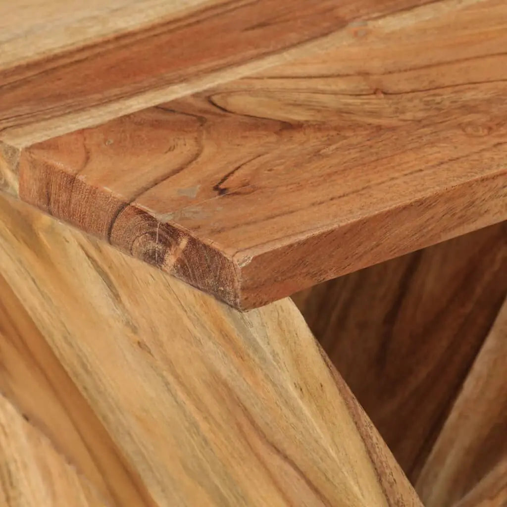 Table basse en bois clair et acacia massif 35 x 35 x 55 cm