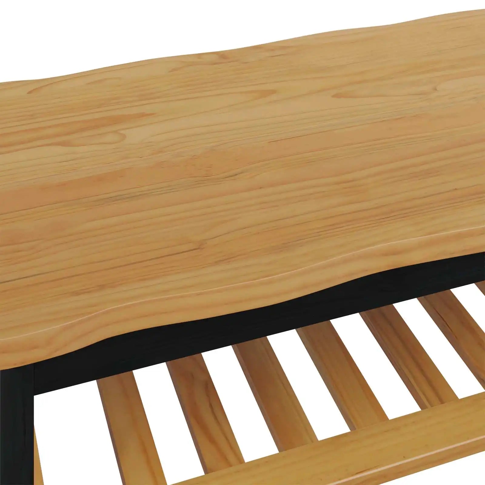 Table basse en bois massif 100 x 60 x 45,5 cm noire