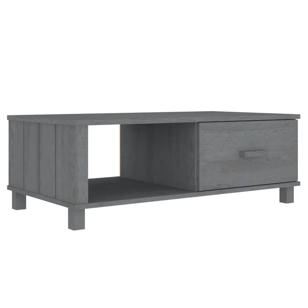Table basse en bois massif pin 100 x 55 x 35 cm gris