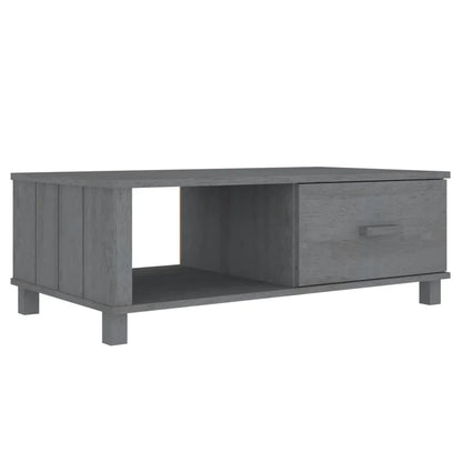 Table basse en bois massif pin 100 x 55 x 35 cm gris