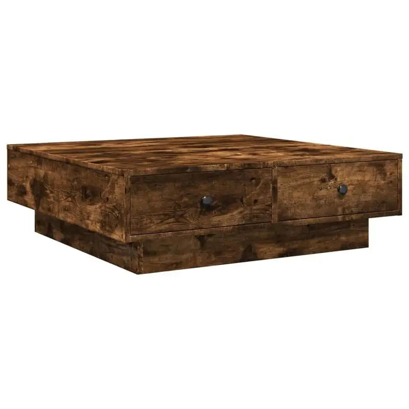 Table basse en bois massif fumé 90x90 cm