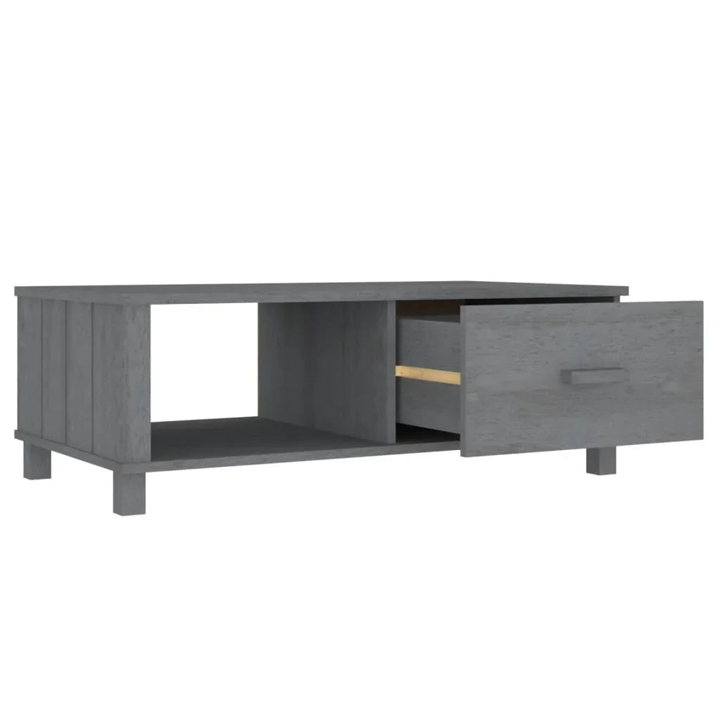 Table basse en bois massif pin 100 x 55 x 35 cm gris