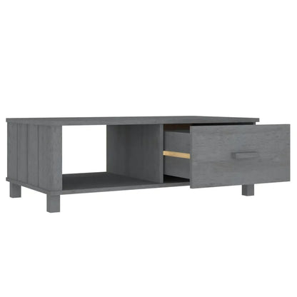 Table basse en bois massif pin 100 x 55 x 35 cm gris