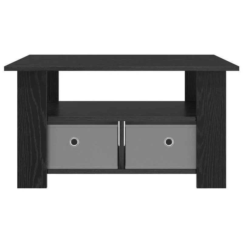 Table basse en bois et noir 77x55x42 cm