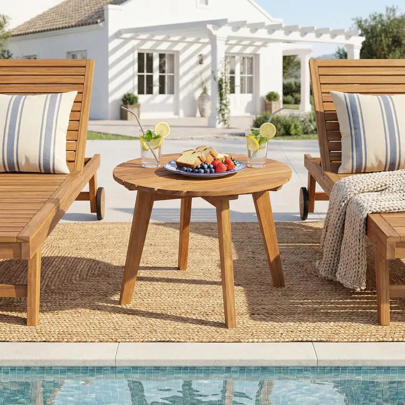 Table basse en bois massif acacia 35x35x43 cm naturelle