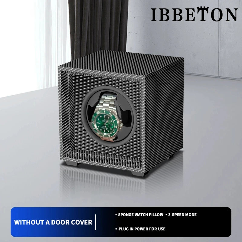 IBBETON 1 2 4 6 Slot Luxury Watch Winder For Automatic Watches Box  Carbon Fiber Texture With Mute Motor Watch Automati