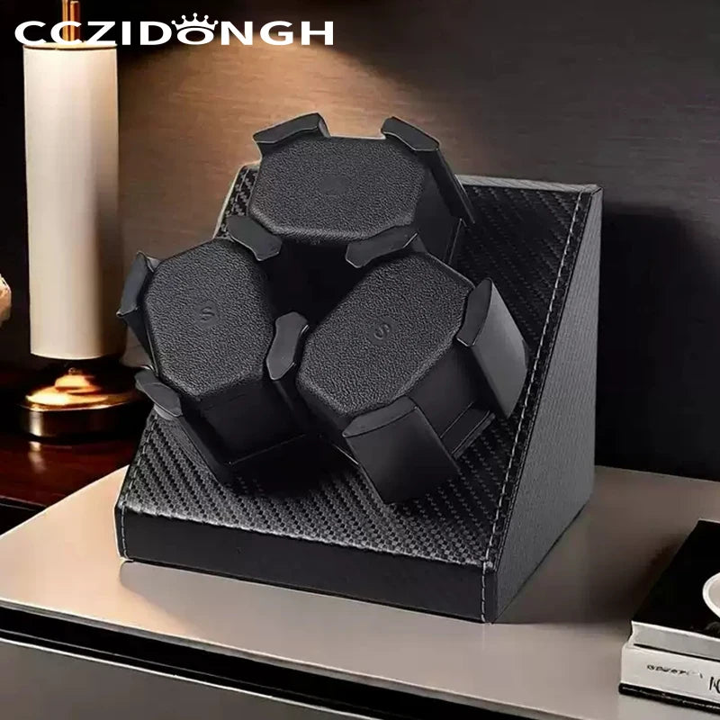 3+0 Watch Winder Leather utomatic Watch Box With Wanbao Quiet Motor Watch Cabinet Clock Storage Box