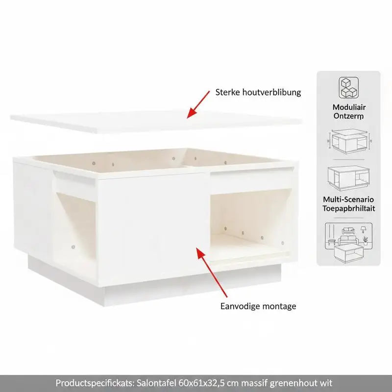 Table basse en bois massif pin 110 x 50 x 33,5 cm brune