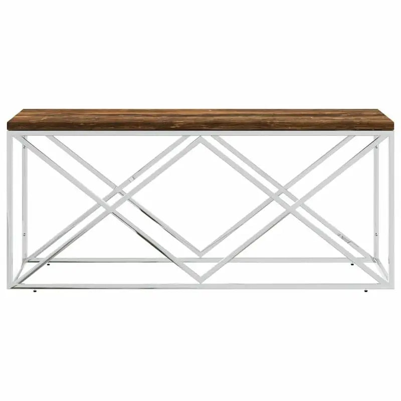 Table basse en bois massif recyclé rustique avec rangement