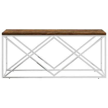 Table basse en bois massif recyclé rustique avec rangement