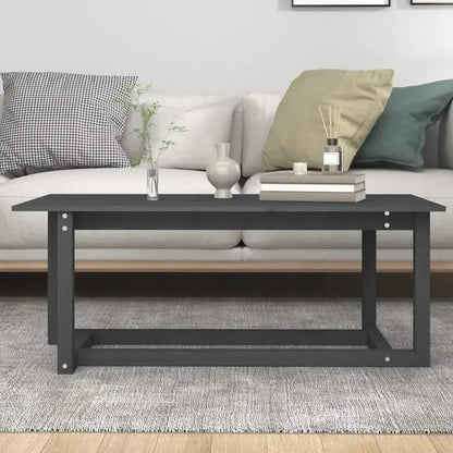Table basse en bois massif pin 110 x 55 x 45 cm grise