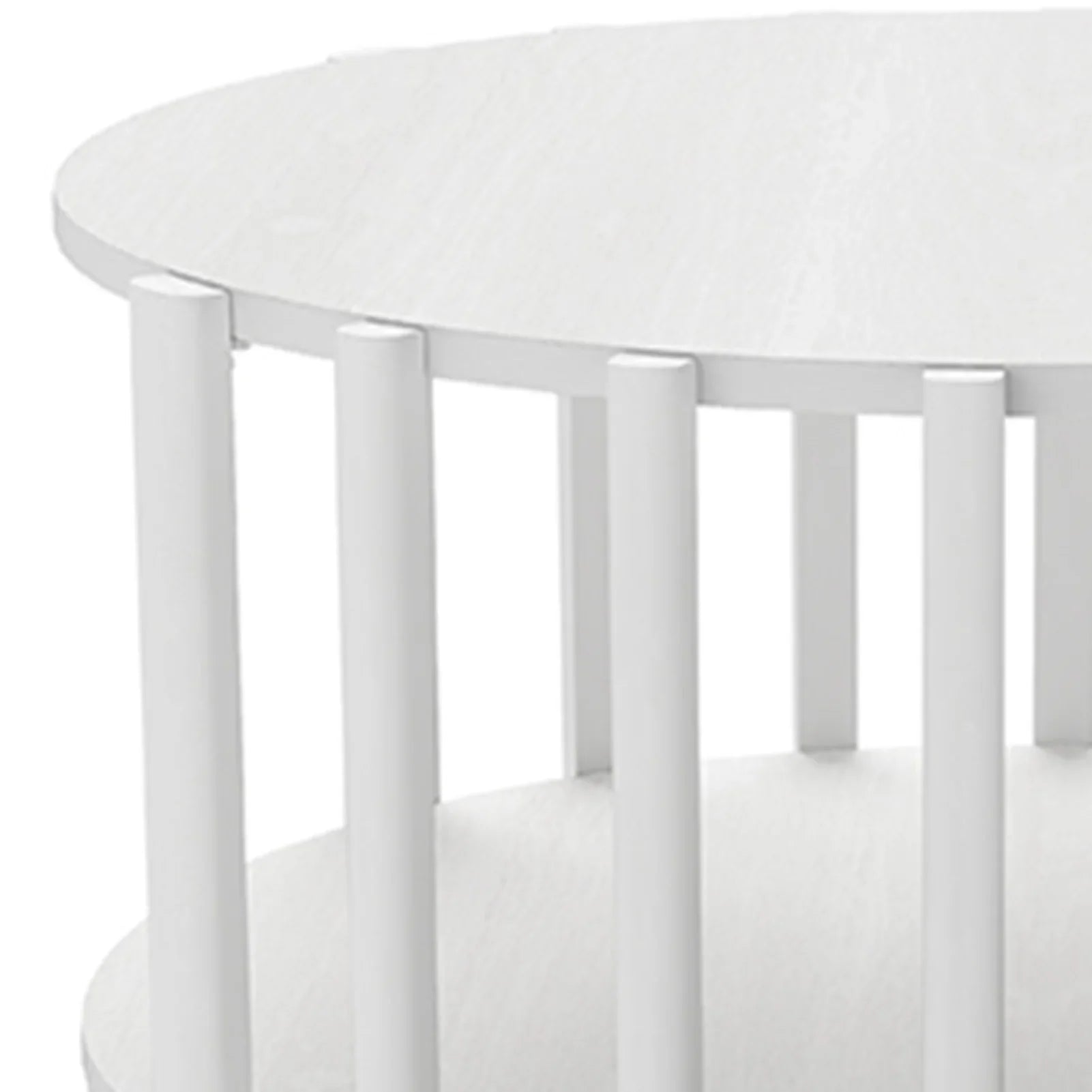 Table basse ronde en bois 2 niveaux avec rangement 74 cm