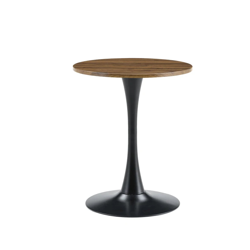 Table basse ronde en bois MDF Ø60 cm pied noir