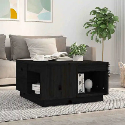 Table basse en bois massif pin 110 x 50 x 33,5 cm brune