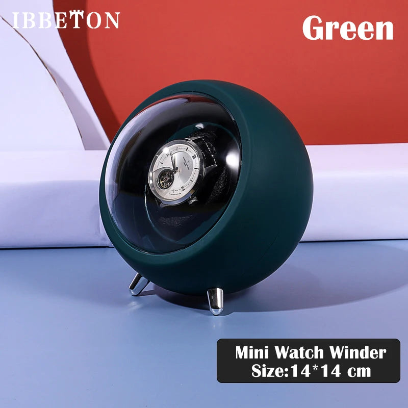 IBBETON Single Watch Winder for Automatic Watches Storage Box Automatic Winder Use USB Cable / with Battery Mabuchi Mute Motro