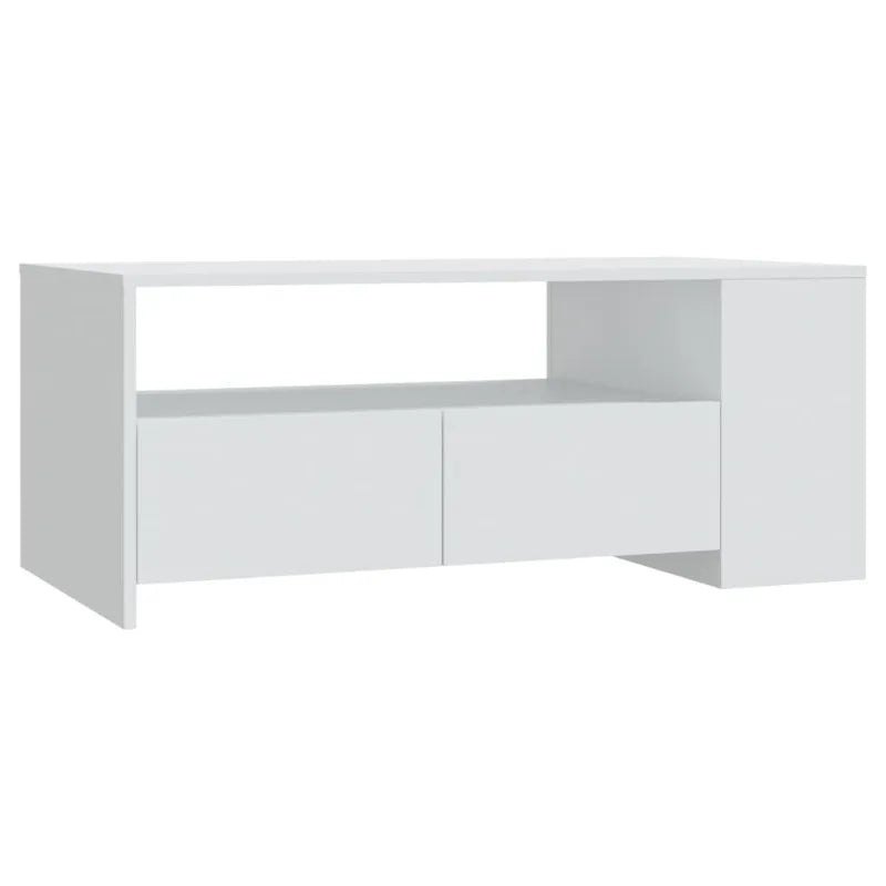 Table basse blanche et en bois d'ingénierie 102x55x42 cm
