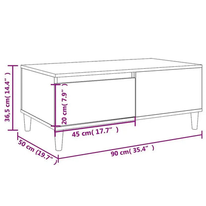 Table basse en bois massif avec tiroir de rangement