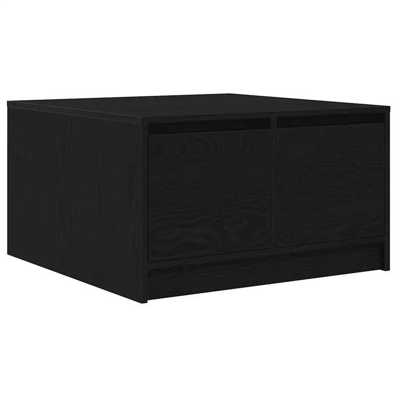Table basse en bois et noir avec tiroirs 70,5x70x40 cm
