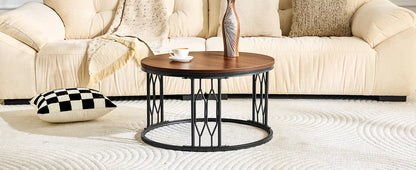 Table basse en bois et noir 85x55x31 cm