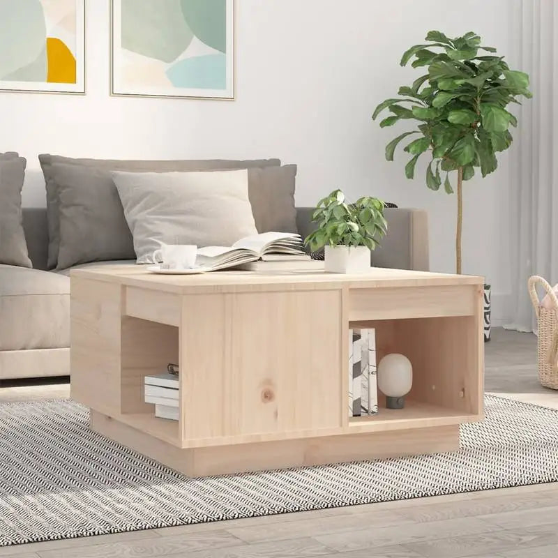 Table basse en bois massif pin 110 x 50 x 33,5 cm brune