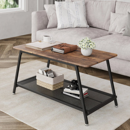Table basse en bois et noir 80x55x40 cm