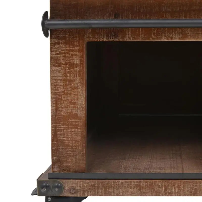 Table basse en bois massif 91 x 51 x 38 cm brune