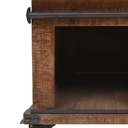 Table basse en bois massif 91 x 51 x 38 cm brune