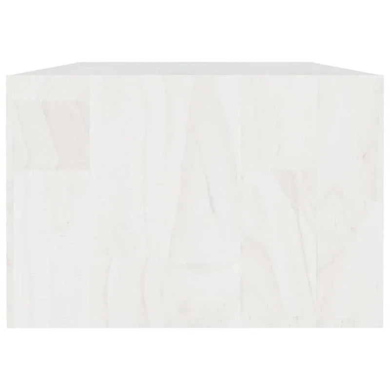 Table basse blanche et en bois massif pin 110x50x34 cm