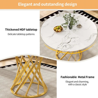 Table basse ronde en bois 2 niveaux avec rangement 80 cm