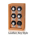 Premium PU Leather Watch Winder with Key Lock & Transparent Glass Door, Automatic Watch Storage Box for Mechanical Watches